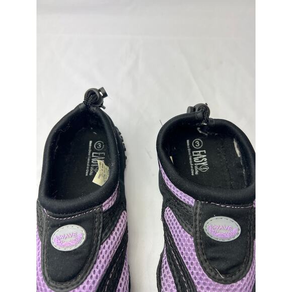 Purple Black Mesh Water Shoes Size 3 Adjustable Heel Cord Y2K Gorpcore Outdoor - Picture 3 of 10